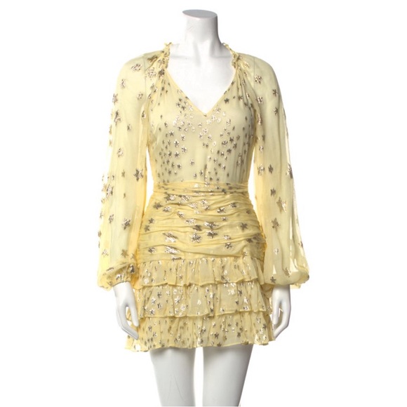 Loveshackfancy Yellow Gold Mini Dress - Picture 1 of 6